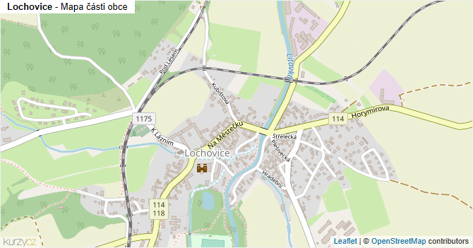 Lochovice - mapa části obce