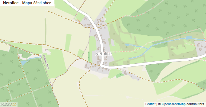 Netolice - mapa části obce