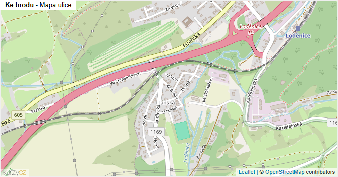 Ke brodu - mapa ulice