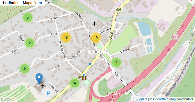 Loděnice - mapa firem