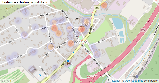 Loděnice - mapa podnikání