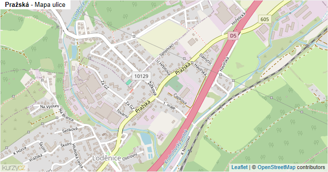 Pražská - mapa ulice