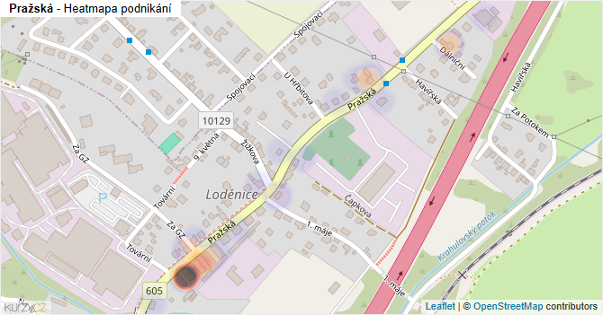 Pražská - mapa podnikání
