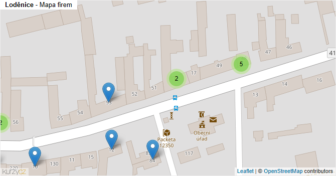 Loděnice - mapa firem