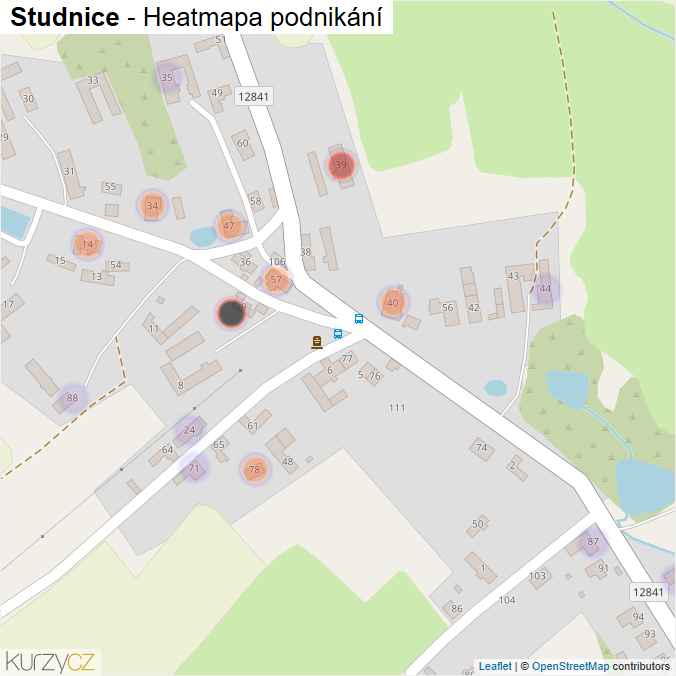Mapa Studnice - Firmy v části obce.