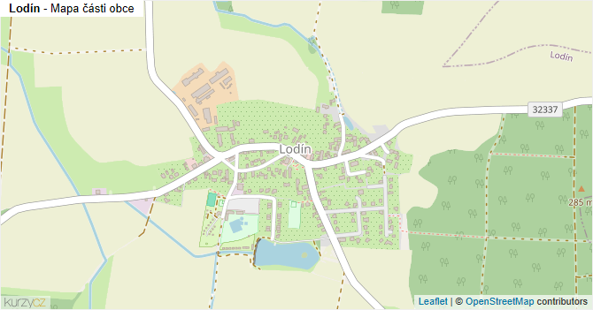 Lodín - mapa části obce