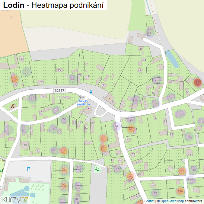 Mapa Lodín - Firmy v části obce.