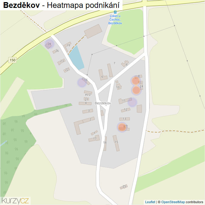 Mapa Bezděkov - Firmy v části obce.