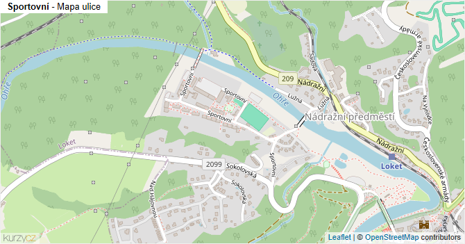 Sportovní - mapa ulice