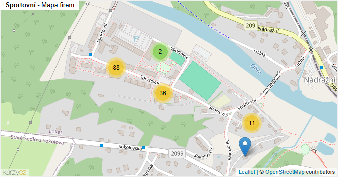 Sportovní - mapa firem