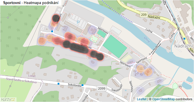 Sportovní - mapa podnikání
