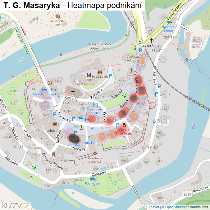 Mapa T. G. Masaryka - Firmy v ulici.