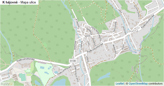 K hájovně - mapa ulice