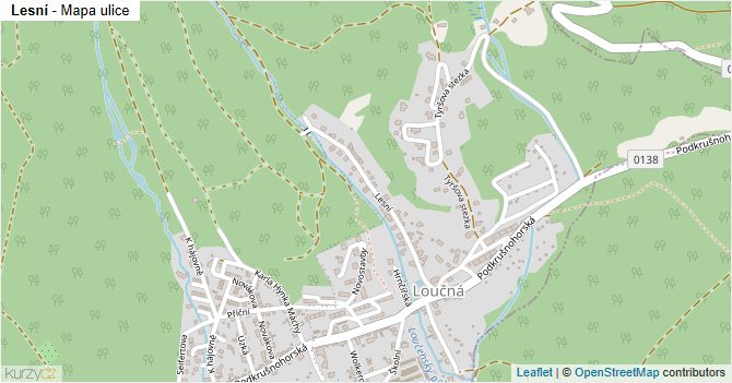 Lesní - mapa ulice