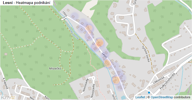 Lesní - mapa podnikání