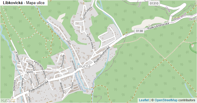 Libkovická - mapa ulice