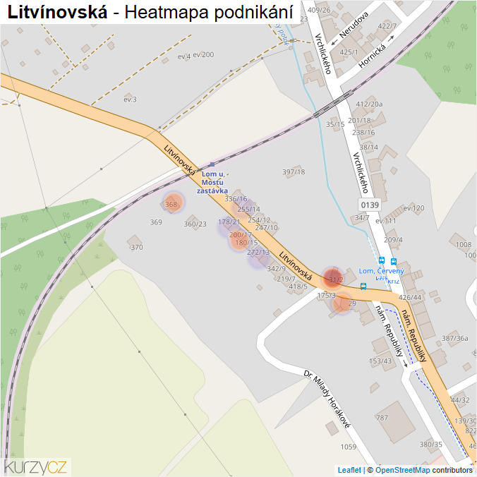 Mapa Litvínovská - Firmy v ulici.