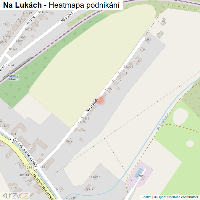 Mapa Na Lukách - Firmy v ulici.