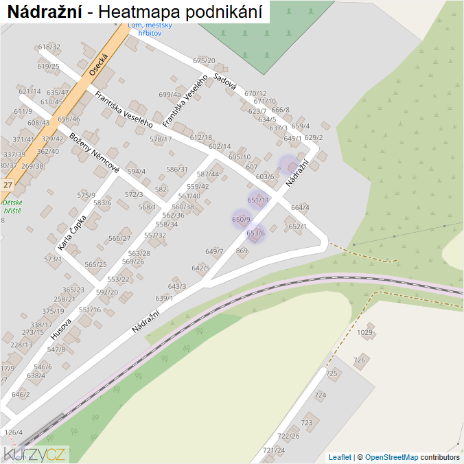 Mapa Nádražní - Firmy v ulici.