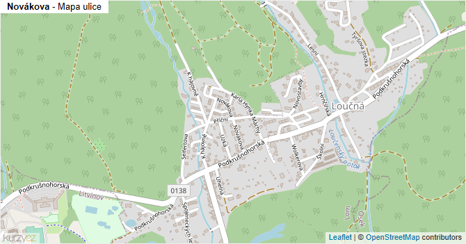 Novákova - mapa ulice