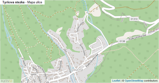 Tyršova stezka - mapa ulice