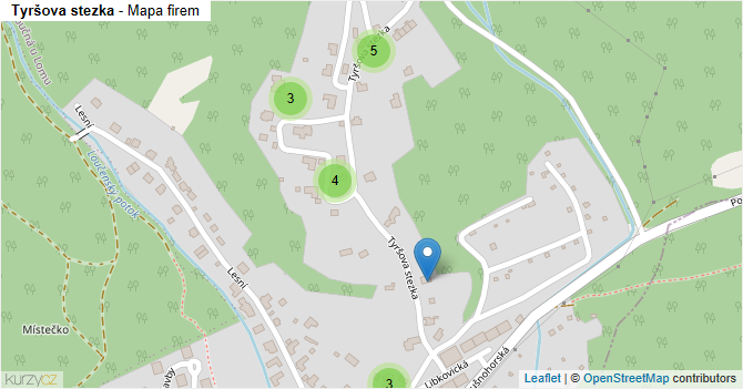 Tyršova stezka - mapa firem