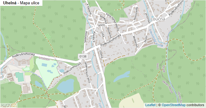 Uhelná - mapa ulice