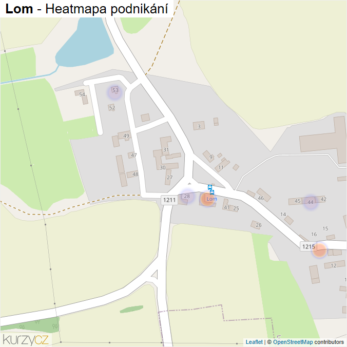 Mapa Lom - Firmy v části obce.