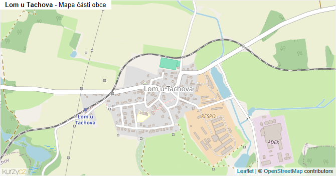 Lom u Tachova - mapa části obce