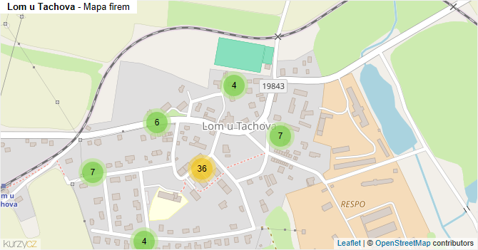 Lom u Tachova - mapa firem