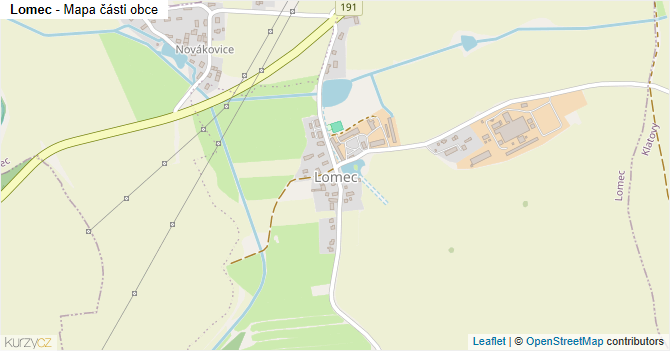 Lomec - mapa části obce
