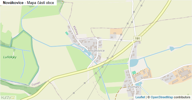 Novákovice - mapa části obce