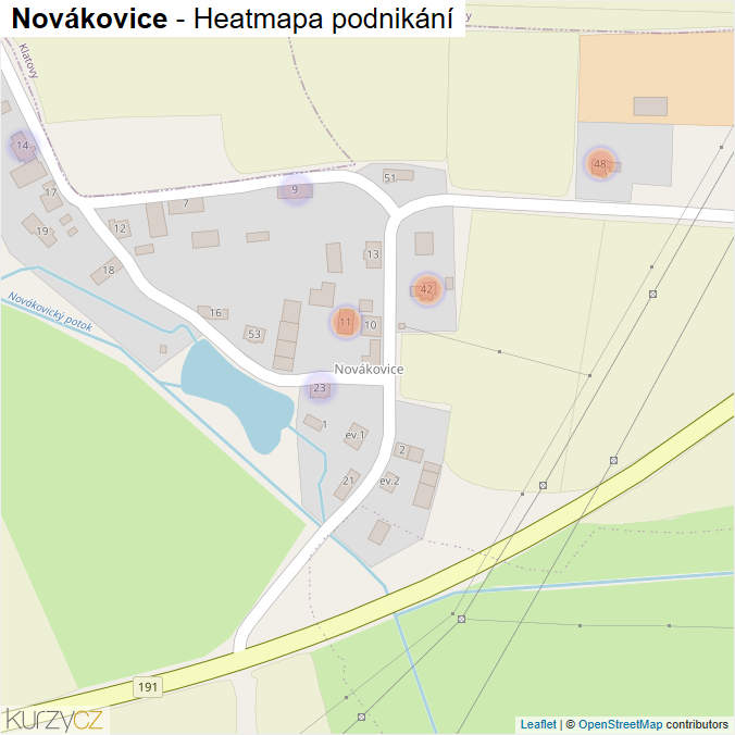 Mapa Novákovice - Firmy v části obce.