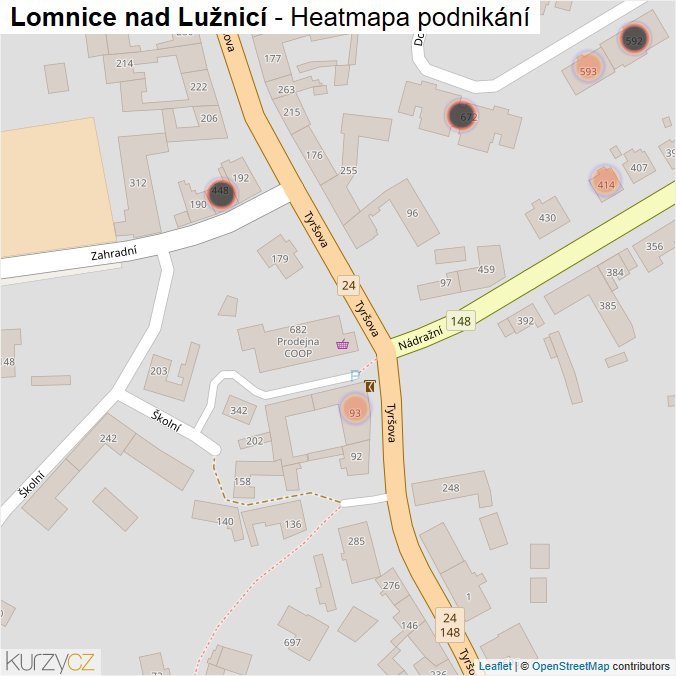 Mapa Lomnice nad Lužnicí - Firmy v obci.