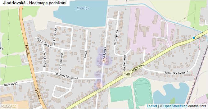 Jindrlovská - mapa podnikání