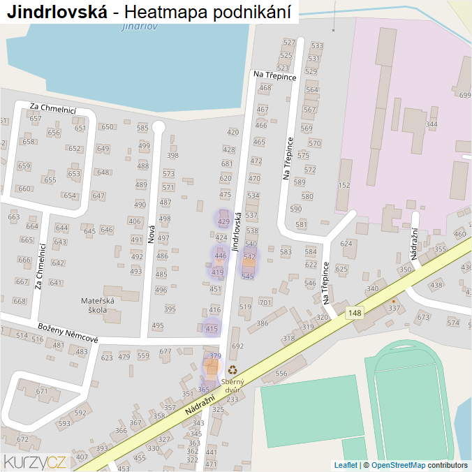 Mapa Jindrlovská - Firmy v ulici.