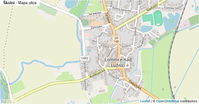 Školní - mapa ulice