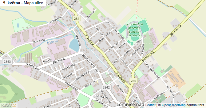 5. května - mapa ulice