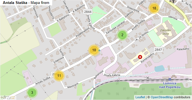 Antala Staška - mapa firem