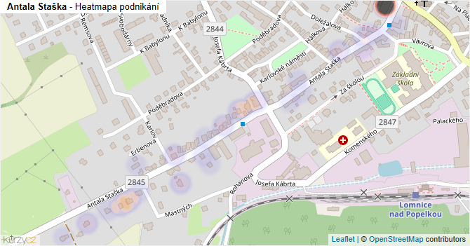 Antala Staška - mapa podnikání
