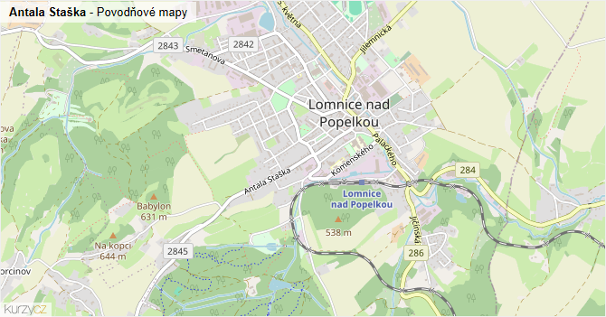 Antala Staška - záplavové mapy stoleté vody