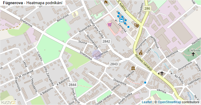 Fügnerova - mapa podnikání