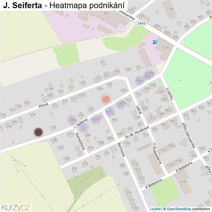 Mapa J. Seiferta - Firmy v ulici.