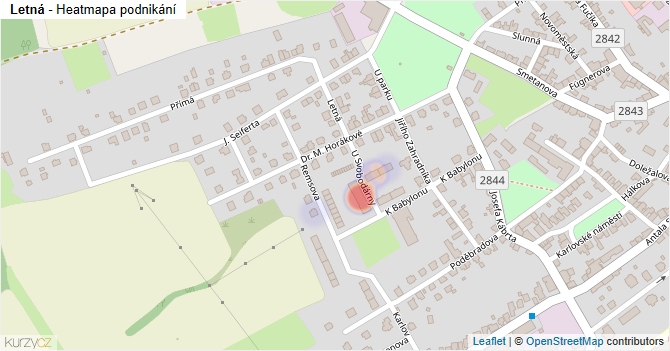 Letná - mapa podnikání