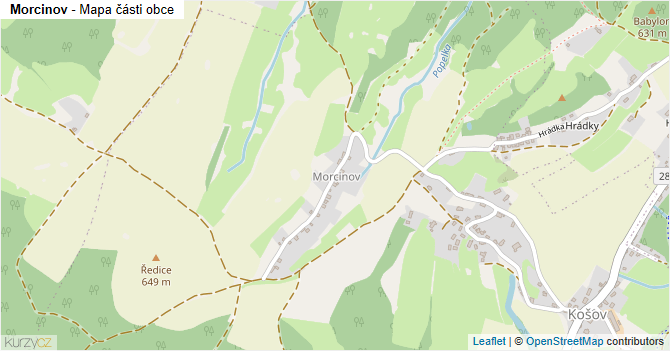 Morcinov - mapa části obce