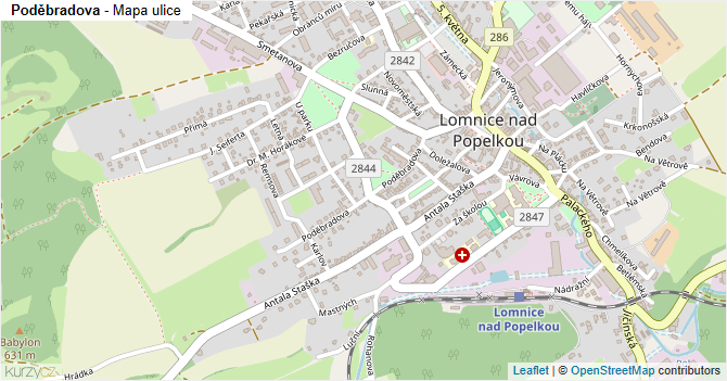 Poděbradova - mapa ulice