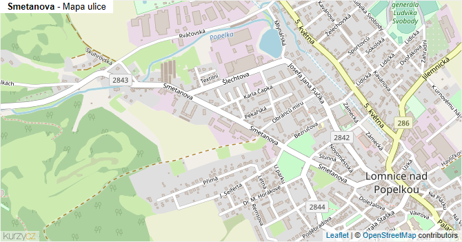 Smetanova - mapa ulice