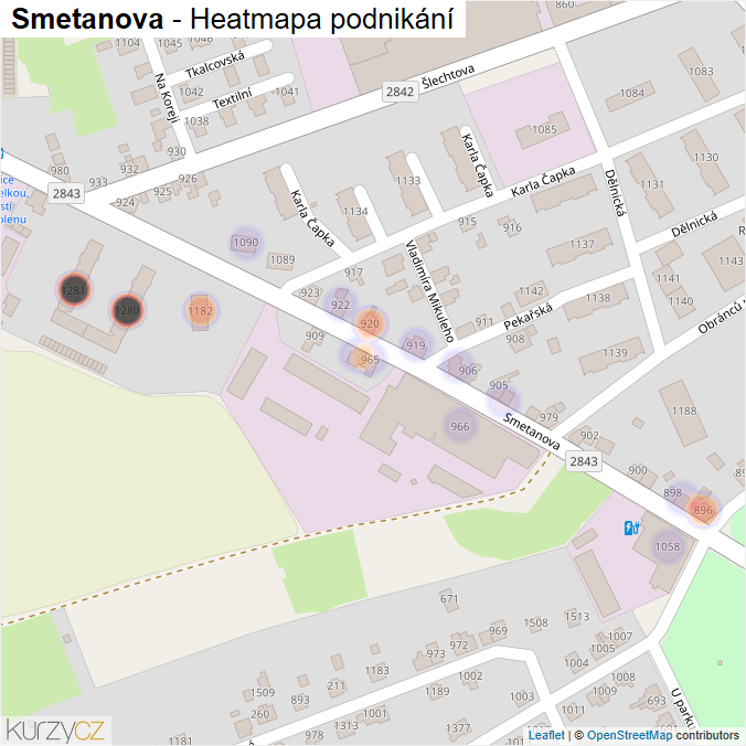 Mapa Smetanova - Firmy v ulici.