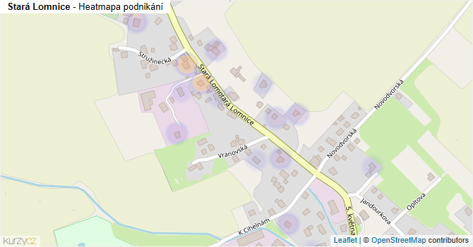 Stará Lomnice - mapa podnikání