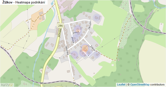 Žižkov - mapa podnikání